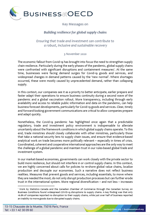 building resilience for global supply chains